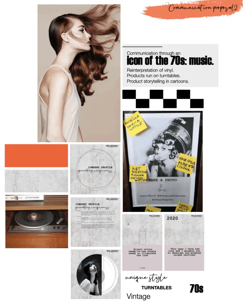 moodboard concettuale stand fieristico cosmetico